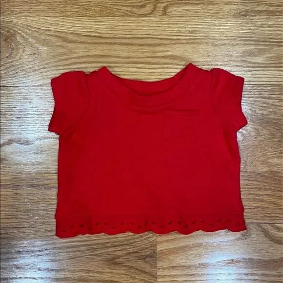 Janie and Jack Baby Girl Red Tee - Picture 1 of 2